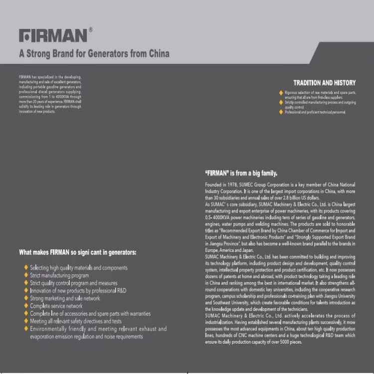 FIRMAN Diesel Generator 50HZ 400V 12FS Silent price for sale