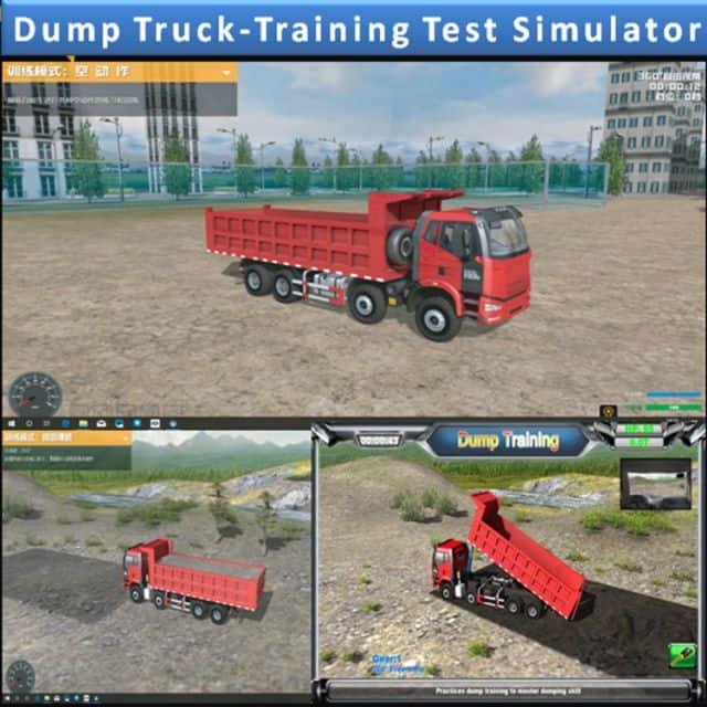 Teaching Evaluation Virtual Simulation Training Dump Truck VR Simulator for Loading and Unloading