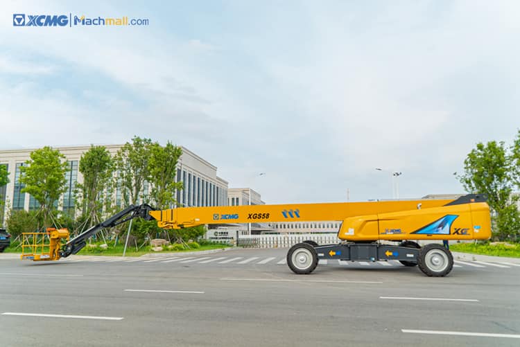XCMG XGS58 58m 74kw hydraulic mobile straight arm aerial platform telescopic boom lift for sale