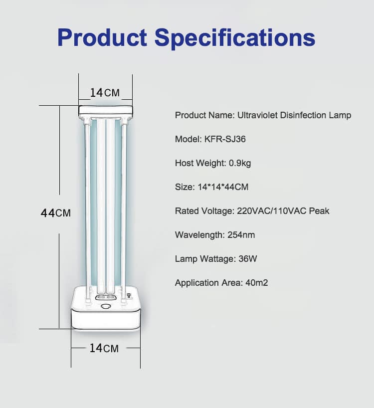 Kanfur Ultraviolet Disinfection Lamp 36W for sale