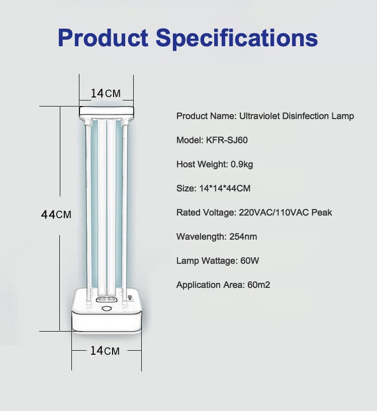 Kanfur Ultraviolet Disinfection Lamp 60W for sale