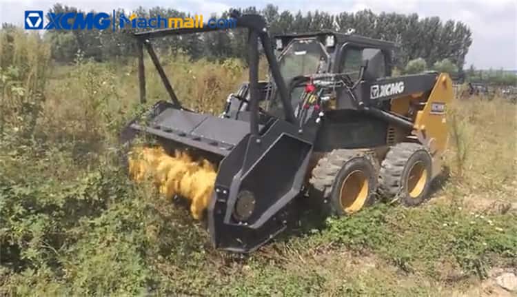 XCMG 1ton Mini Skid Loader with Mulcher Attachment for sale