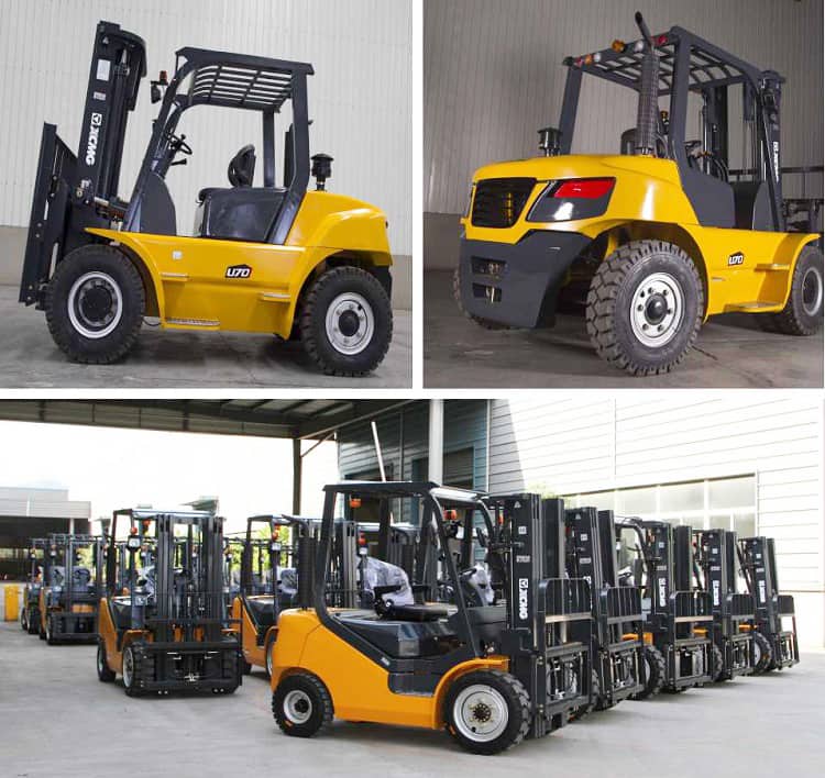 XCMG 7 ton diesel forklifts tractor FD70T with side shifter for sale