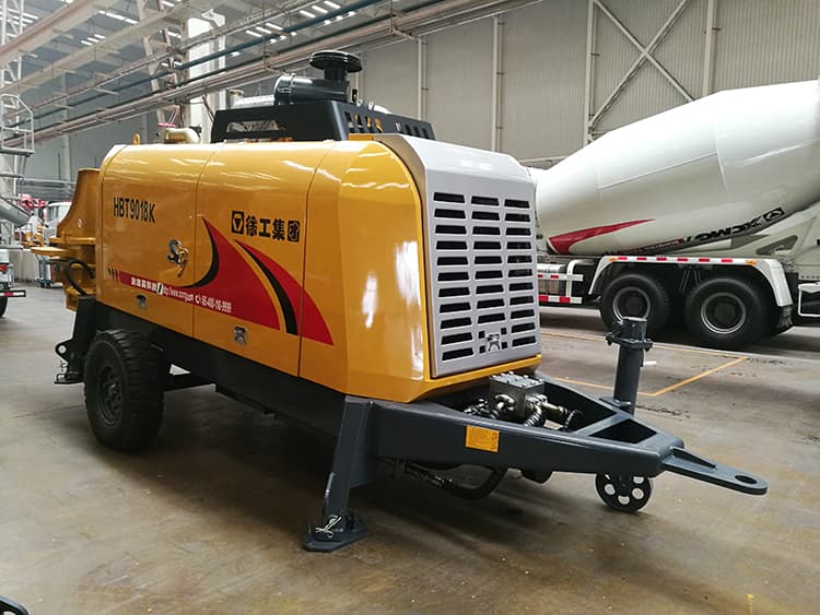 XCMG trailer mounted concrete pump truck HBT9018K china mobile concrete mixer with pump price