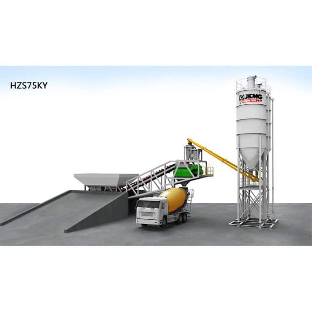 XCMG official HZS75KY Mobile concrete batching plant batching plant for sale