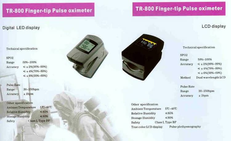 Finger-tip Pulse oximeter TR-800 Digital LED /LCD Display Fingertip SPO2/Pulse Rate oximeter monitor