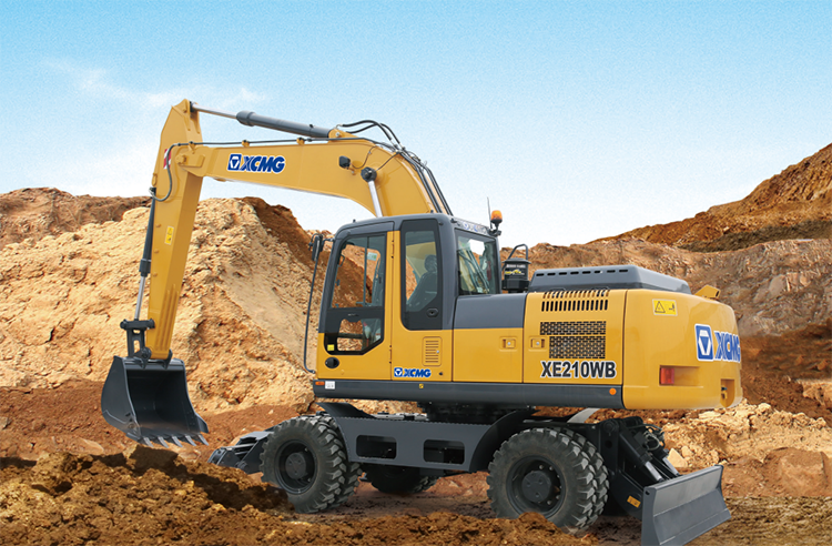 XCMG official 20 ton 0.9 Cbm excavator XE210WB China hydraulic wheel excavator machine for sale