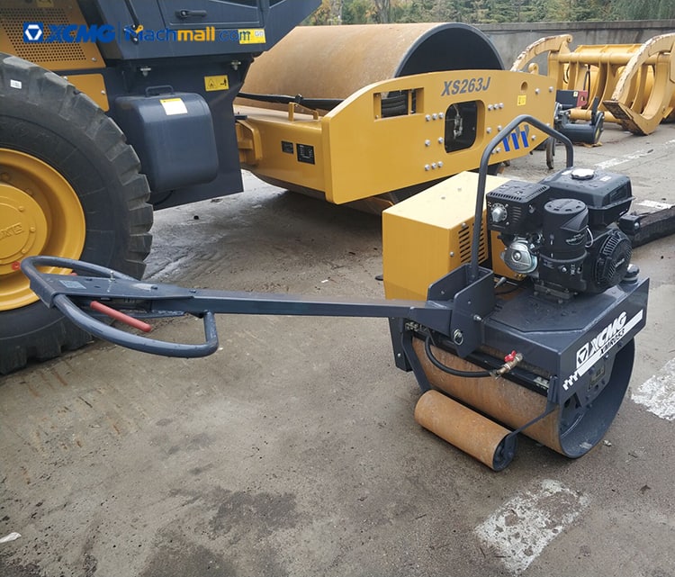 1 ton XCMG small walking hand single drum roll road roller XMR053 price
