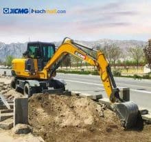 XCMG small excavators on wheels XE60WD 6 ton wheel excavator for sale