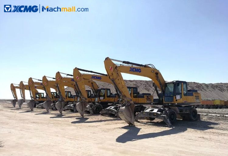 XCMG wheeled excavator 20 ton excavator with tires XE210WB price, MACHMALL