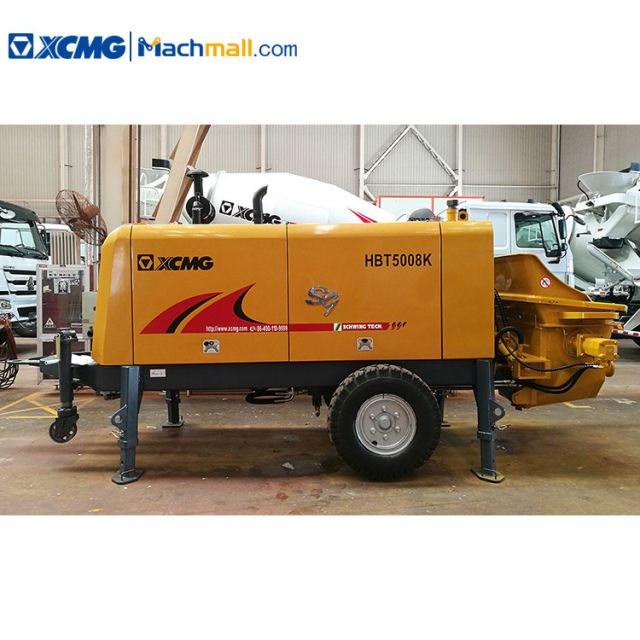 China XCMG trailer mounted concrete pump HBT5008K 82kw construction machine for sale