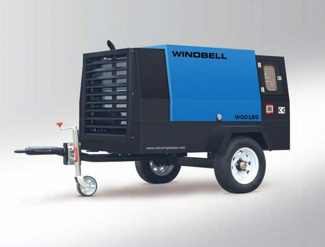 Air compressor machines WINDBELL portable compressor 185 cfm for sale