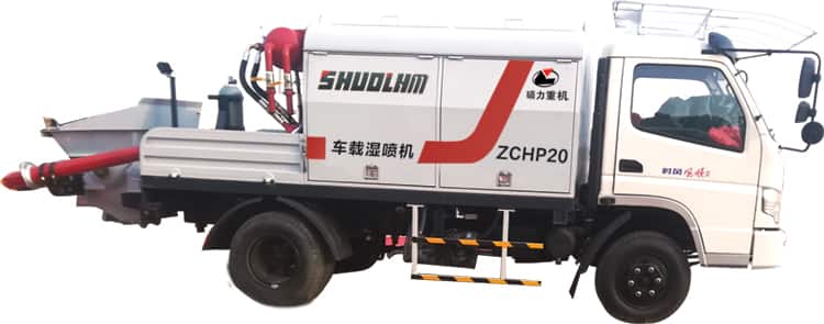 Shuoli 46kw 20m3/h truck mounted wet spray machine concrete pump for sale