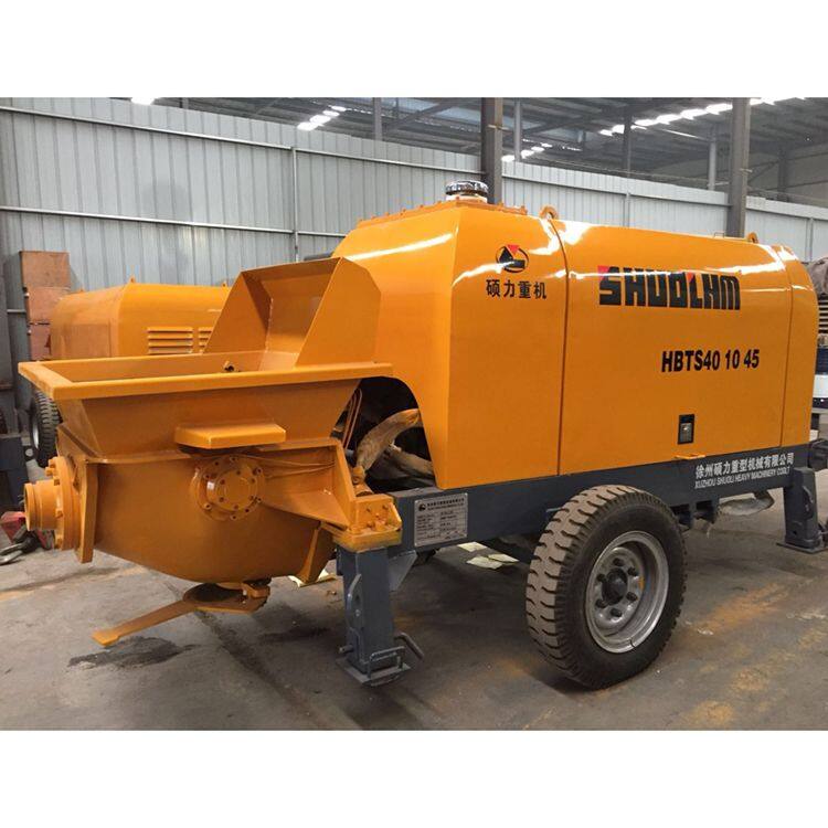China shuoli diesel type fine stone concrete trailer portable pump for sale
