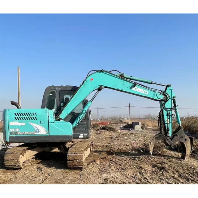 Kobelco mini excavator used 7 ton crawler excavator SK75-8 earth moving equipment For sale