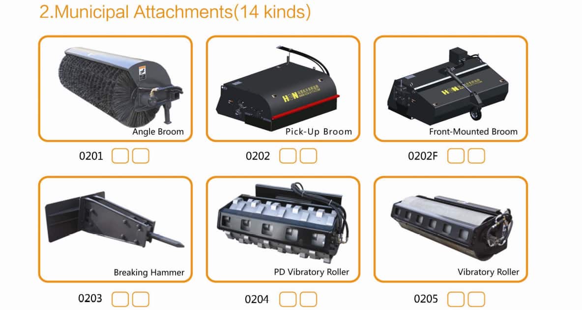 HCN Skid steer Loader Attachments Universal Attachments Municipal Attachments