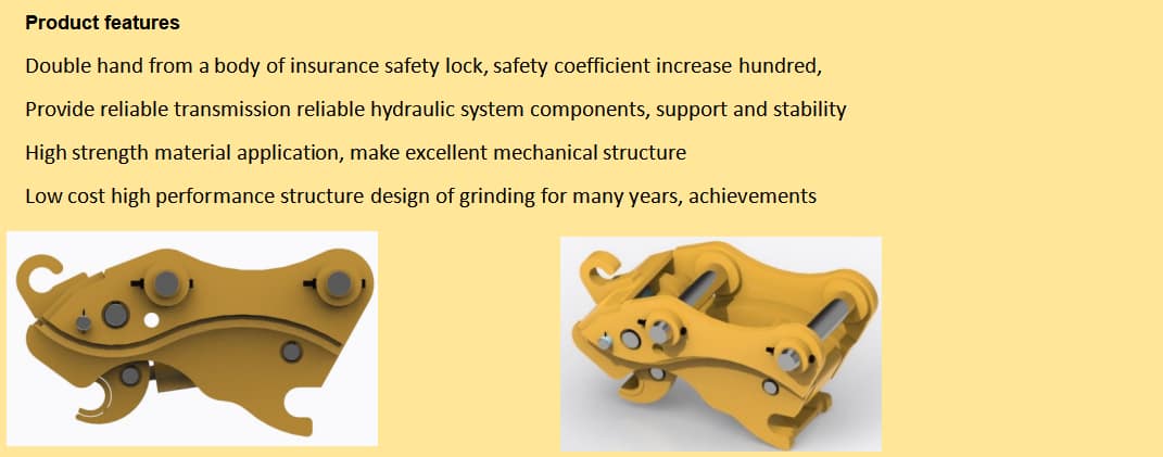 BUT Accessory & Part Excavator Accessory DOUBLE-LOCKING QUICK HITCH COUPLER