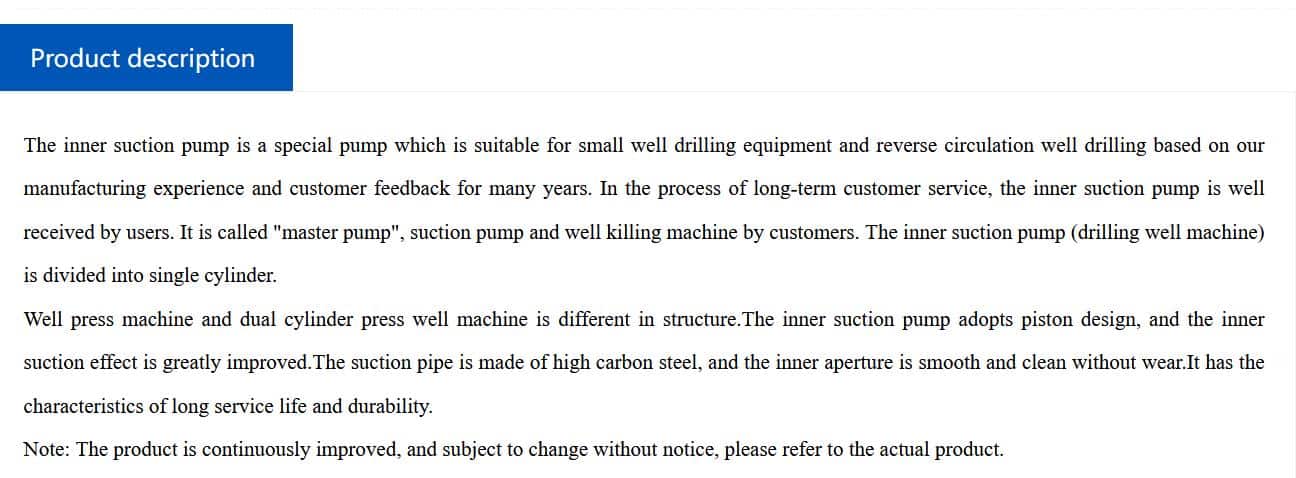 NXB inner suction pump