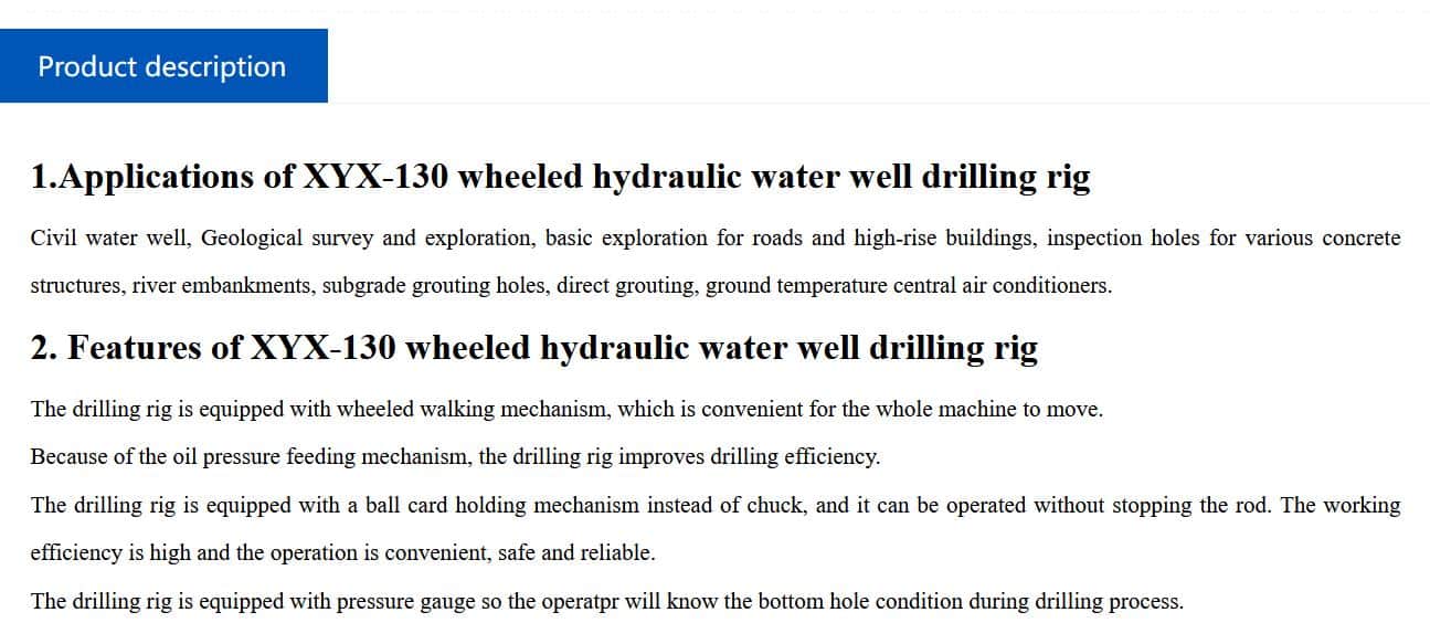 XYX-130  wheeled hydraulic water well drilling rig