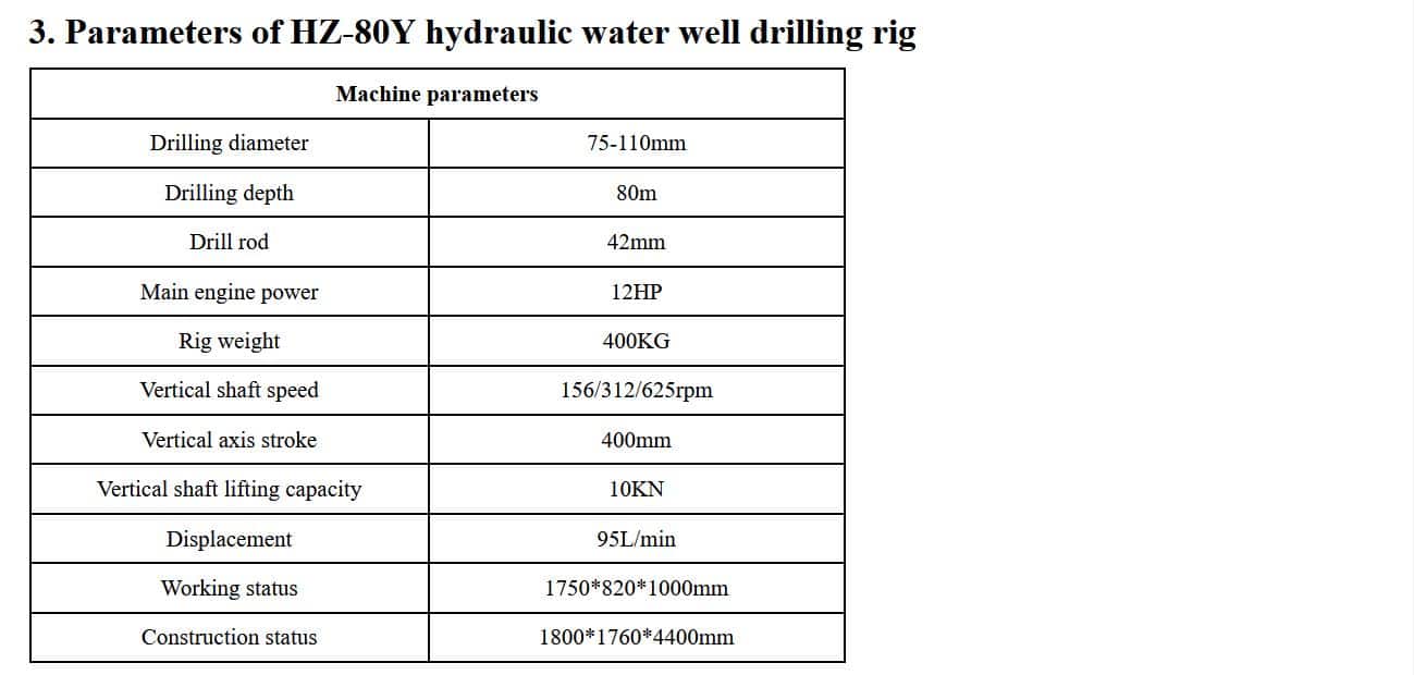 HZ-80Y hydraulic water well drilling rig