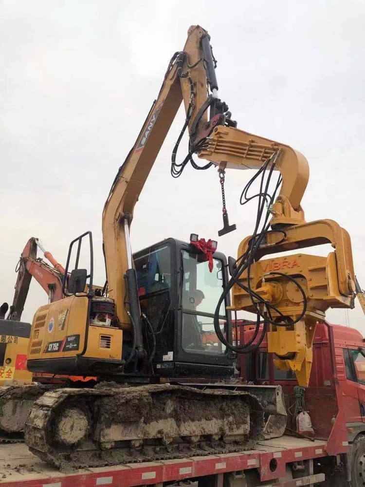China VIBRA FV-100 hydraulic attachments pile driver for 7-12 ton excavator sale