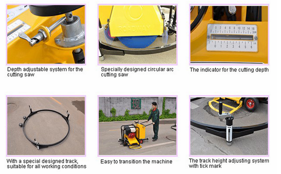 ROADWAY Circular cutting machine  Hand-push type, diesel engine, cutting radius 1.2/1.3/1.4/1.5m