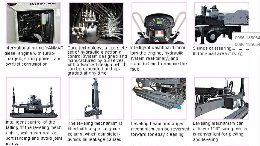 ROADWAY Concrete Laser Screed  Boom type  Leveling width 3850  outrigger length 6000  leveling