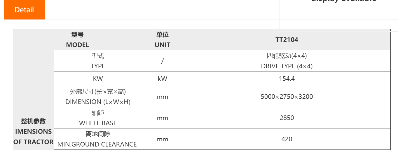 Wei-Tai Tractor products 120-160 HP Wheeled Tractor TT1204 TT1604-D TT1304 TT1504 Wheeled Tractor