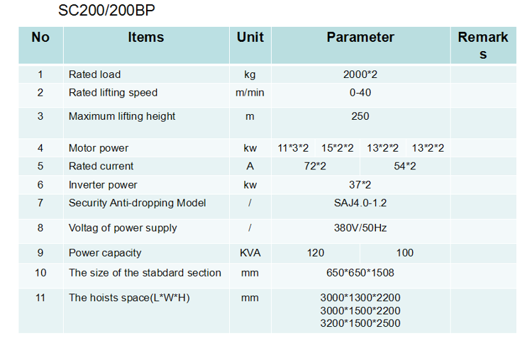 XZJJ SC200/200 external lift outdoor lift