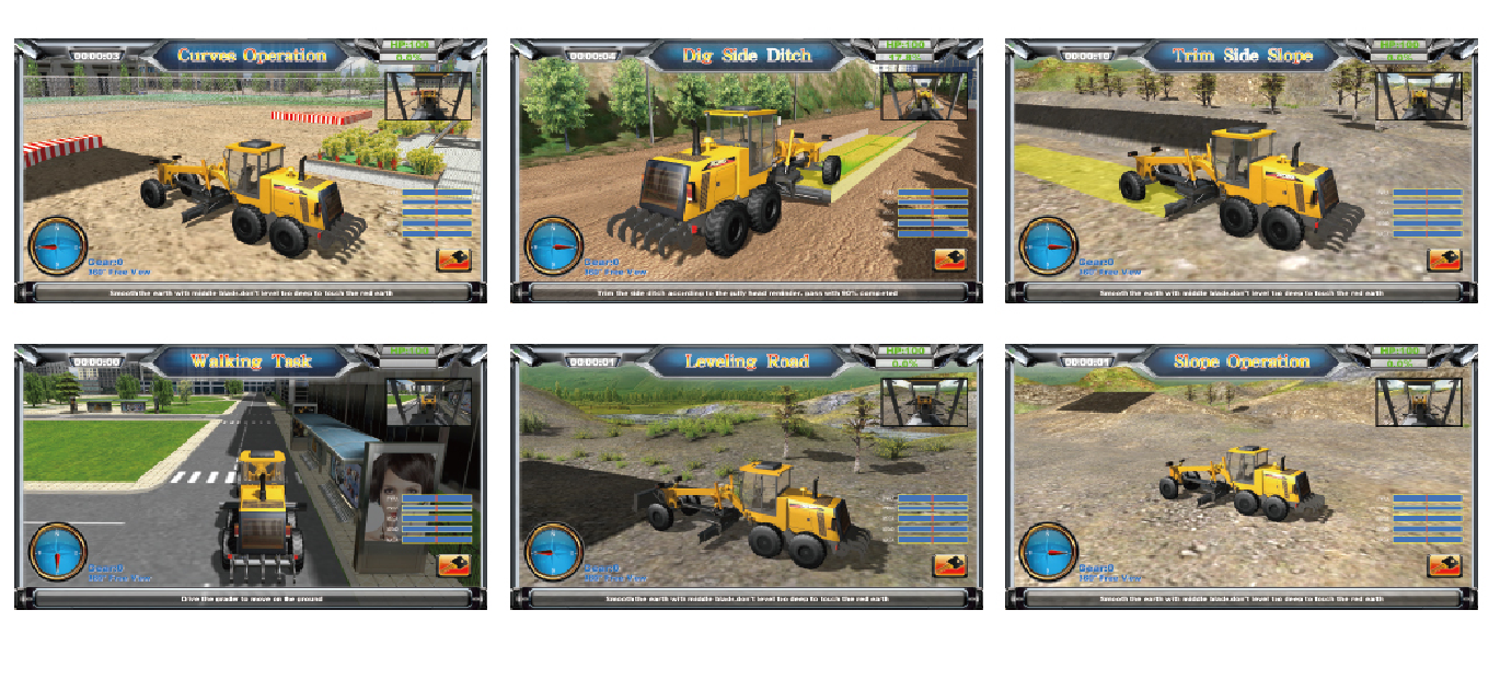 Motor grader simulator is suitable for teaching evaluation training and road construction