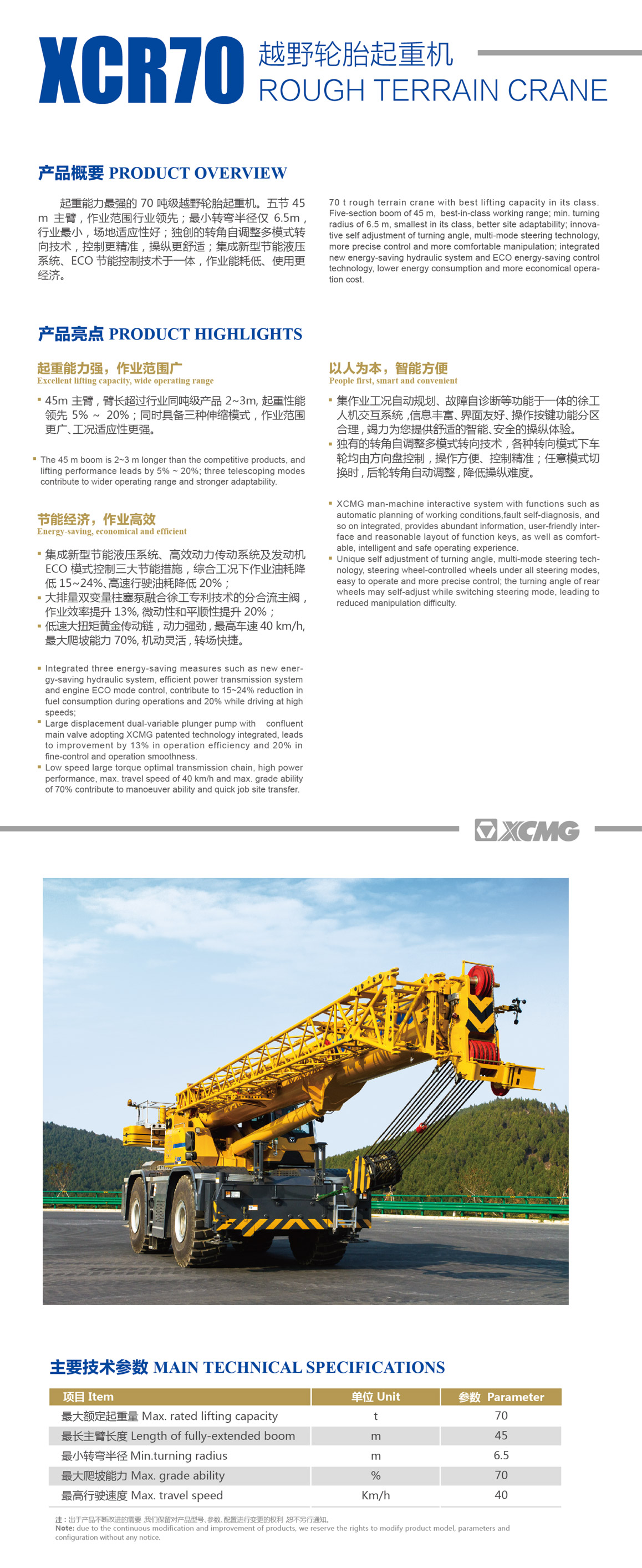 徐工集团XCR70越野轮胎起重机