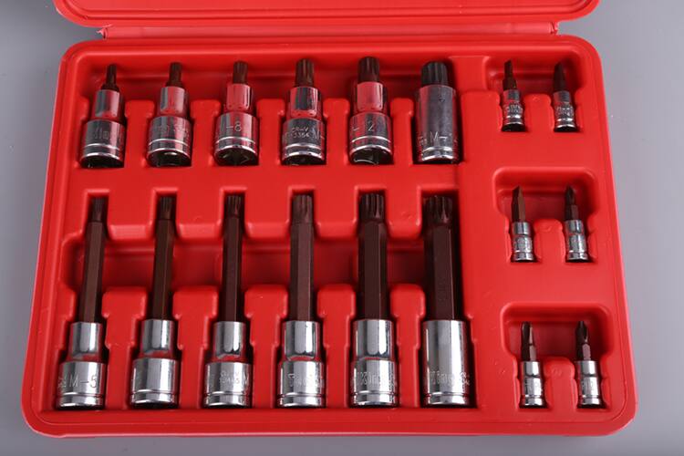 Antuo TOOLKING hot sale 18 pieces bit socket hand tool set price
