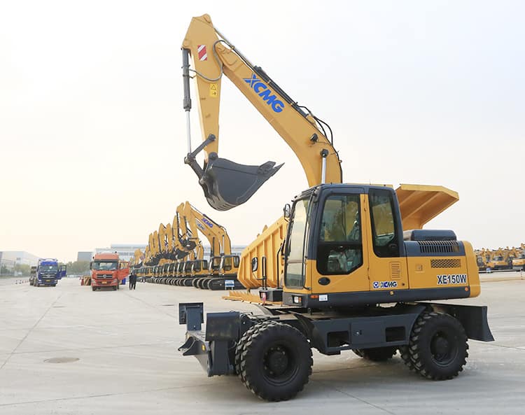 15 ton XCMG machine XE150WB wheel excavator for sale