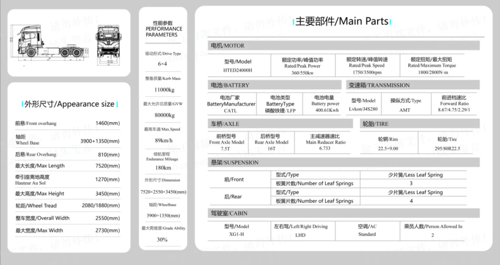 XCMG Official XGA4258BEVWC ELECTRIC TRACTOR