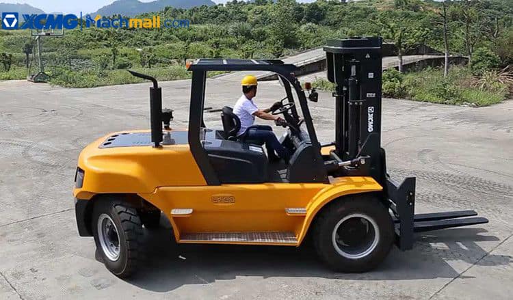 China XCMG 10 ton diesel forklift truck with 2.8m mast height price