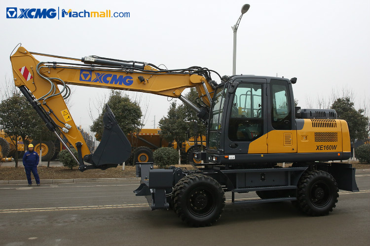 XCMG manufacturer 15 ton wheel excavator XE160W With Euro Stage IV for sale