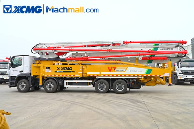 Truck concrete pump with Benz chassis XCMG HB58V sale in Mexico