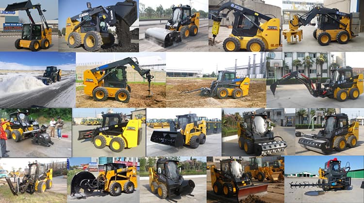 Chinese mini skid steer loader with Multifunction attachments for USA