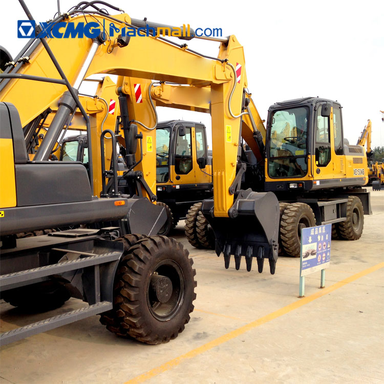 XCMG hot sale 15 Ton Small Wheeled Hydraulic Excavator XE150WD best price