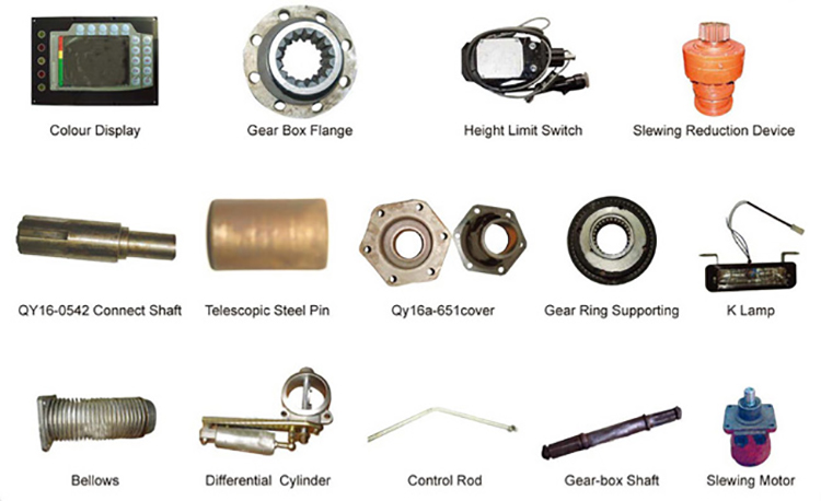 Consumable Spare Parts List of XCMG QY70K-I Truck crane