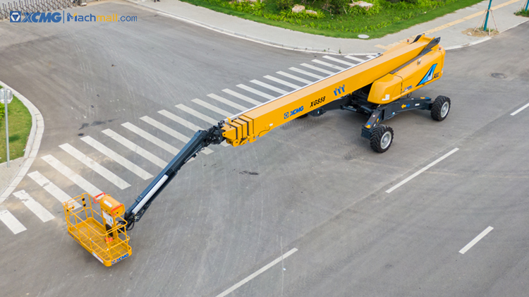 XCMG XGS58 58m 74kw hydraulic mobile straight arm aerial platform telescopic boom lift for sale