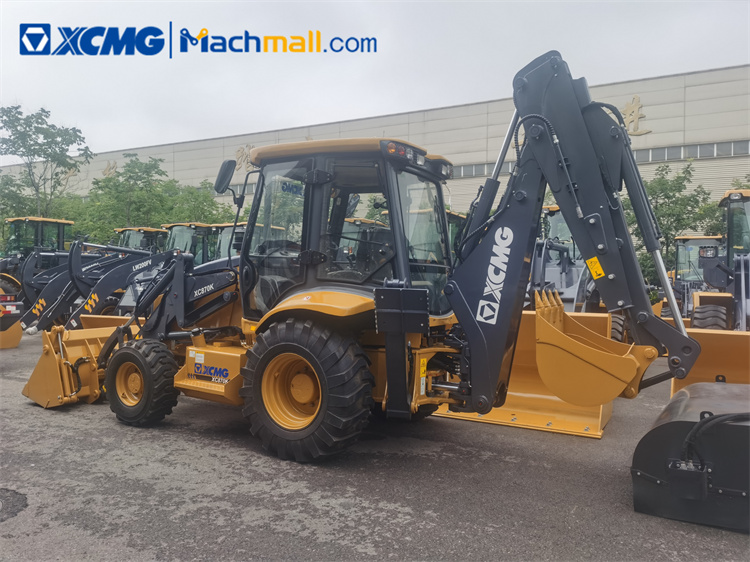 XCMG 4wd 82kw backhoe loader with post hole digger for sale