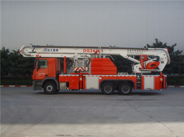 XCMG official 6x4 aerial platform fire truck DG34M1 34m fire fighting truck with Benz chassis price