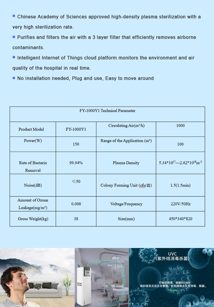 FRS FY-1000Y1 Mobile Air Disinfection Machine for sale