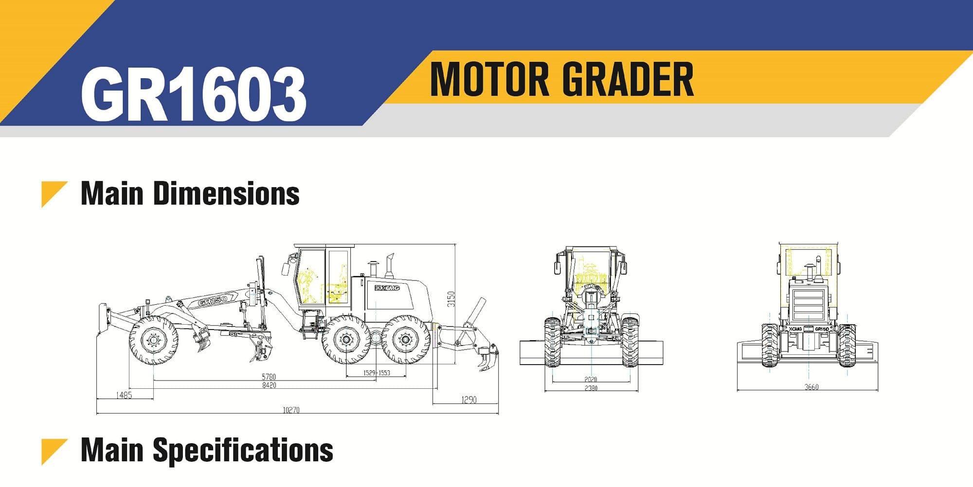 XCMG Official GR1603 Motor Grader for sale