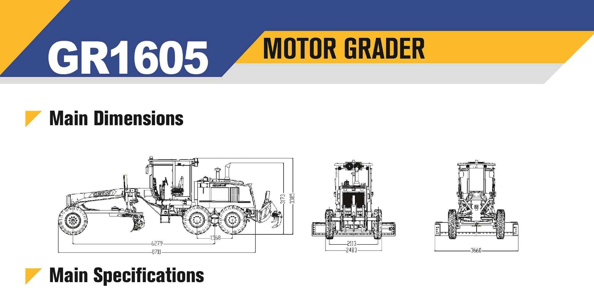 XCMG Official Motor Grader GR1605 for sale