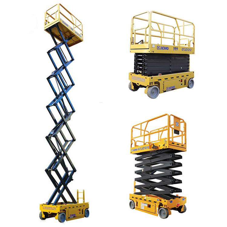 XCMG official 12m hydraulic drive self-propelled mobile scissor lift table GTJZ1212 aerial working platform for sale