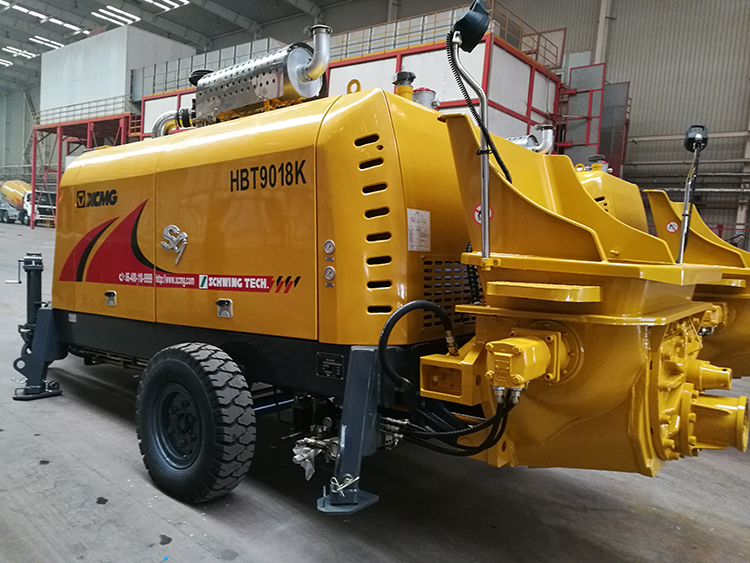 XCMG trailer mounted concrete pump truck HBT9018K china mobile concrete mixer with pump price