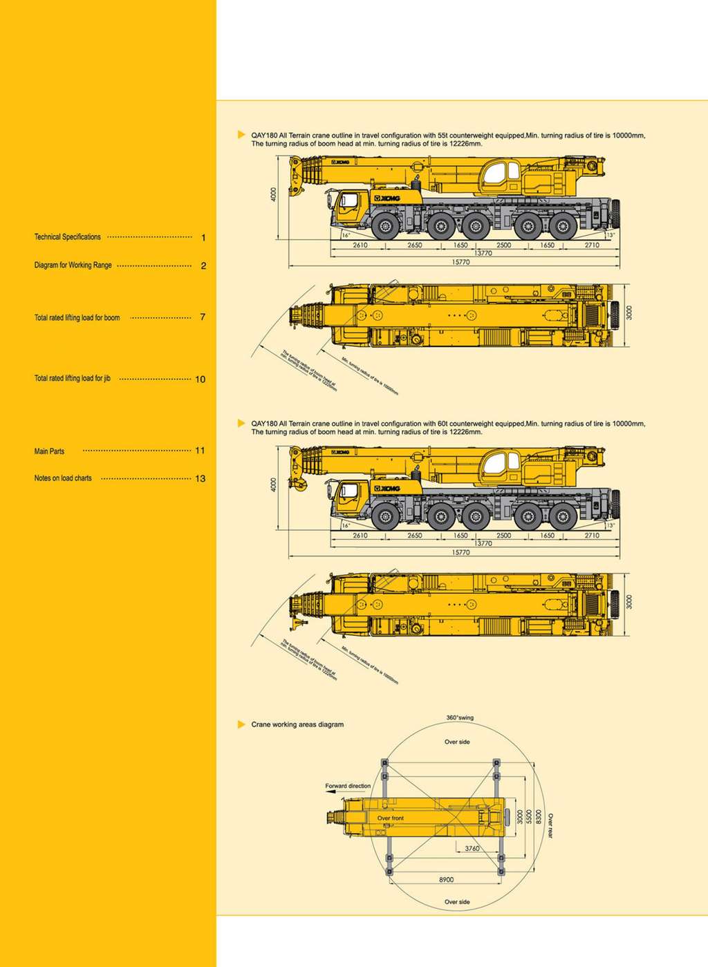 XCMG Official QAY180 All Terrain Crane for sale