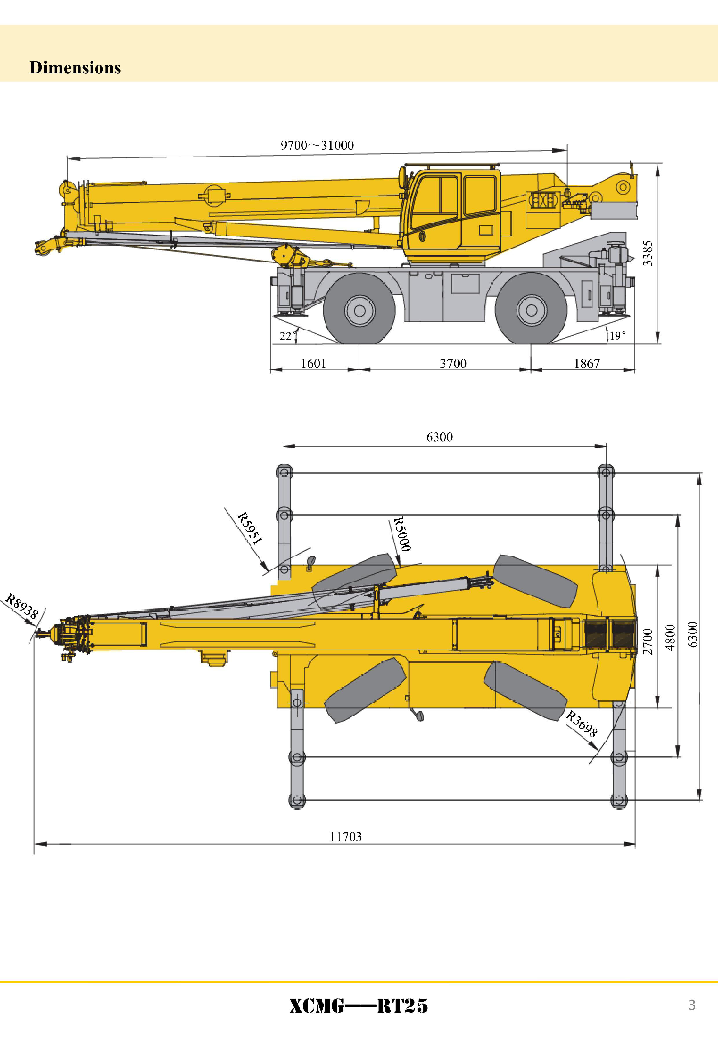 XCMG Official RT25 Rough Terrain Crane for sale